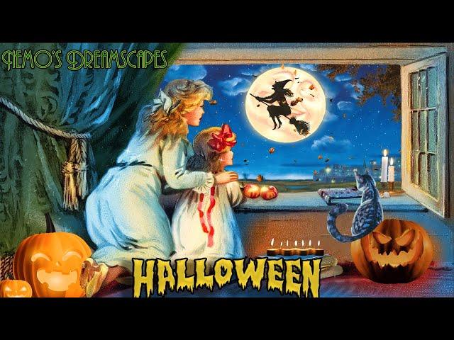 1948, Vintage Halloween Oldies playing in another room (rustling leaves falling, wind, howling) ASMR