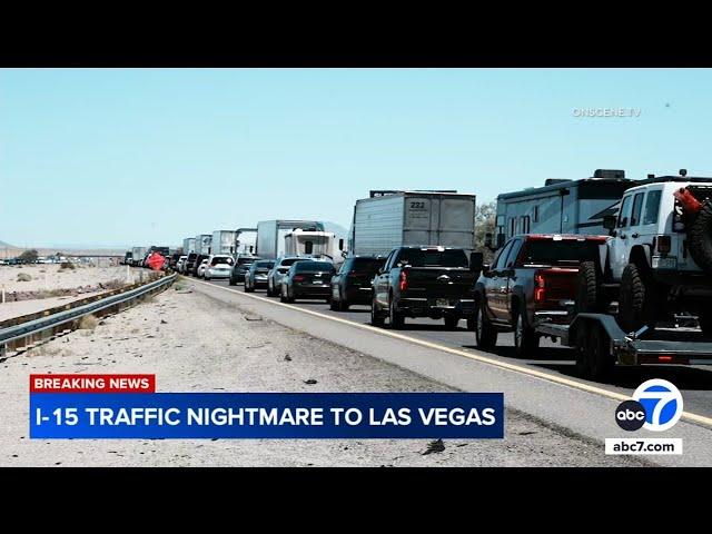 ‘Stuck with nowhere to go:' How a fiery crash caused a traffic nightmare for drivers going to Vegas