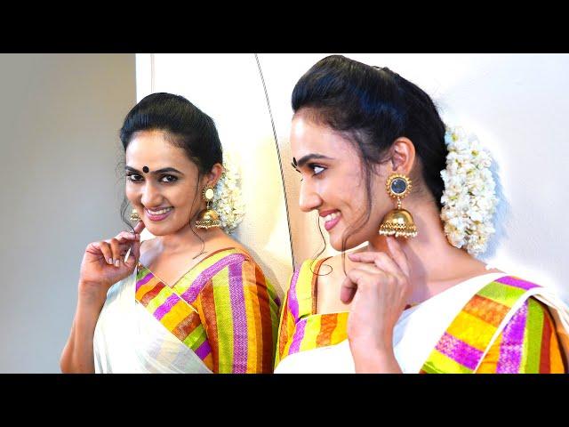 നമ്മുക്ക് ഒരുമിച്ച് ഒരുങ്ങിയാലോ | Quick And Easy Onam Look | Anu Joseph