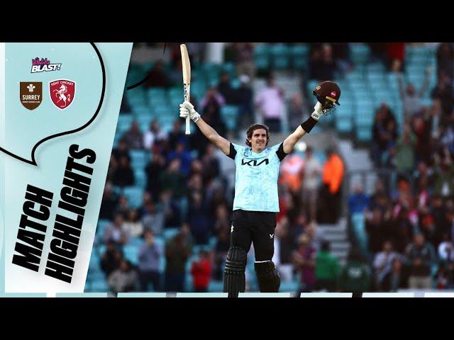 Highlights | Surrey v Kent | Sean Abbott hits joint-fastest T20 century in Vitality Blast history |