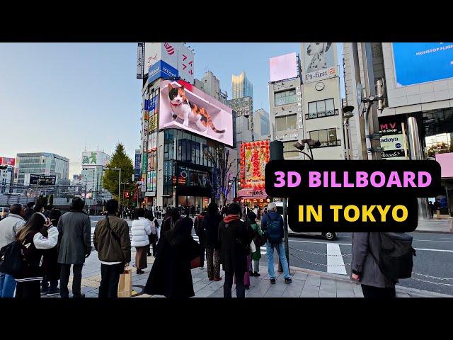 3D digital billboard in Shinjuku Tokyo — Giant Cat & more