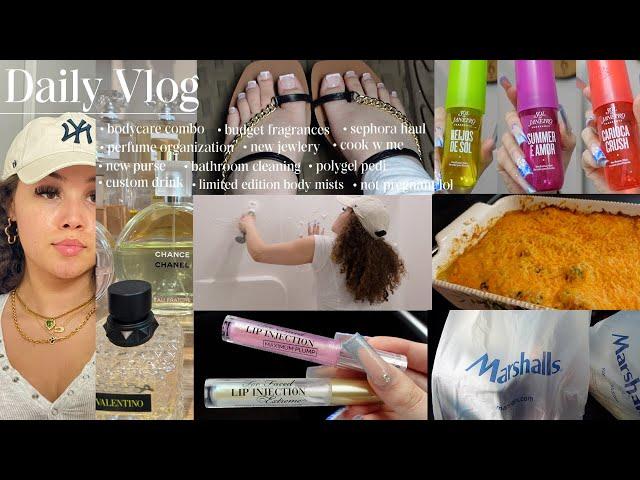 vlog: perfume organization + polygel pedicure + budget fragrances + cook/clean w me + new bag + etc.