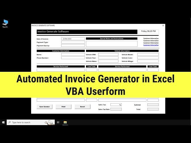 Creating an Invoice Generator in Excel VBA User Form: Step-by-Step Guide