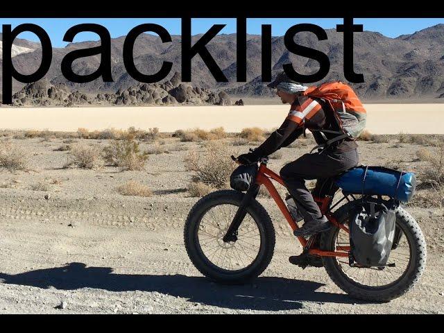 Fatbike Touring Southwestern USA - Packlist