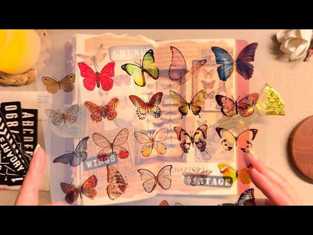 ASMR Butterfly & dragonfly theme Aesthetic journaling scrapbooking Collage / Vintage stationery