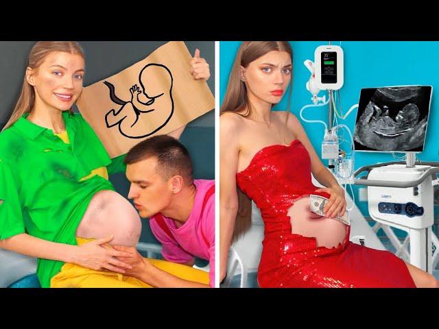 Rich Pregnant VS Poor Pregnant! Funny Situations & DIY Ideas by Mariana ZD