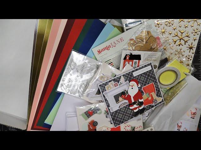 Spellbinders "Santa Lane" Mega Cardmaking Kit Unboxing, Review & Assembling Santa Card Tutorial!