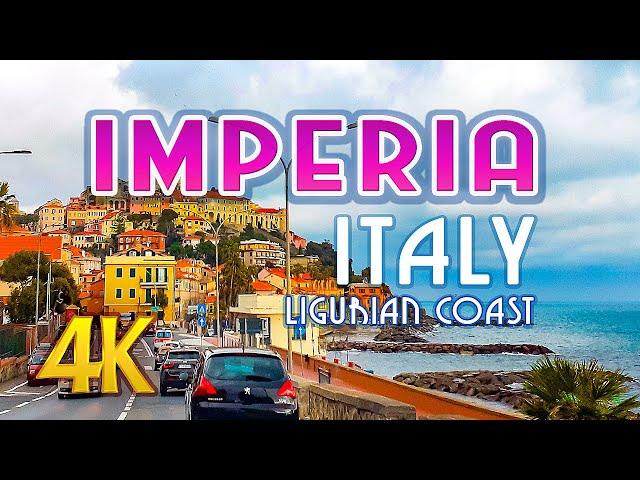 Imperia, a coastal gem of Ligurian Riviera: 4K Car Tour through Winter Streets