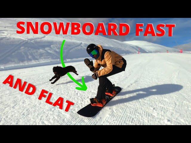 HOW TO SNOWBOARD ON A FLAT BASE... FAST | BEGINNER to EXPERT