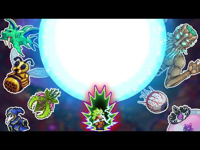 Terraria all bosses vs Super Spirit Bomb | Dragon Ball Mod