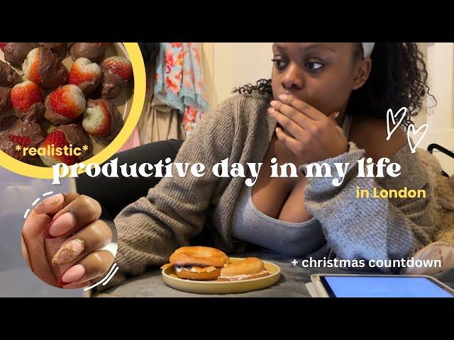 REALISTIC productive day in my life 🫧 almost christmas, london diaries, groceries, morning routine!