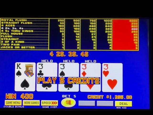 Double Bonus Video Poker trying to get our first royal flush jackpot handpay!