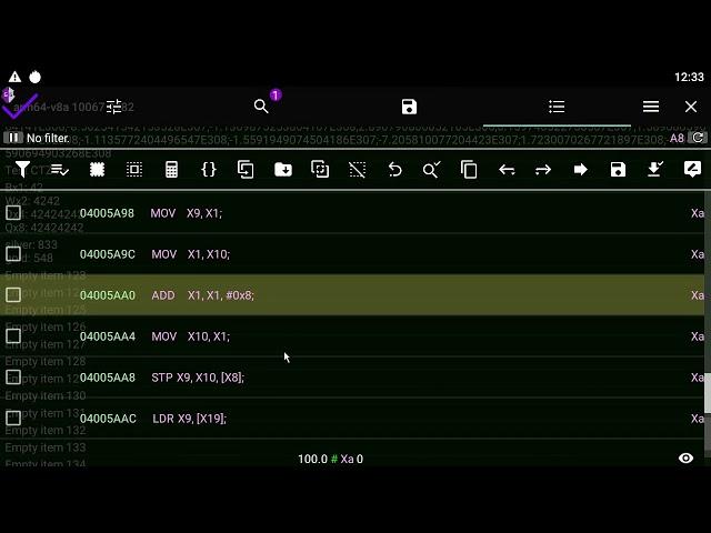 100.0: Search and edit ARM (x64) opcodes - GameGuardian