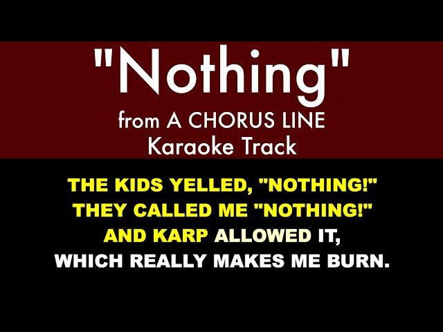 "Nothing" from A Chorus Line - Karaoke Track with Lyrics on Screen