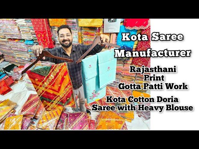 Rajasthani Print Saree with Gota Patti Work & Kota Doria Saree with Heavy Blouse