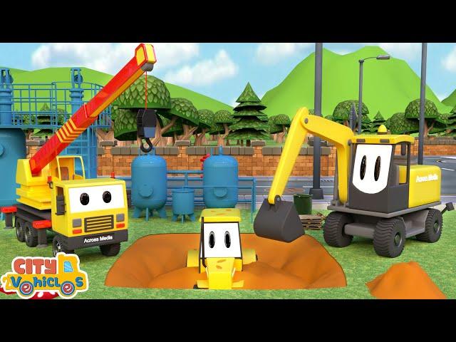 Tractor rescue-Bulldozer, Wheel Loader and Dump Trucks for Kids