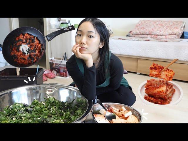 o que eu como morando na coreia&fazendo kimtchi com a minha vó! (cozinhando/comida coreana)