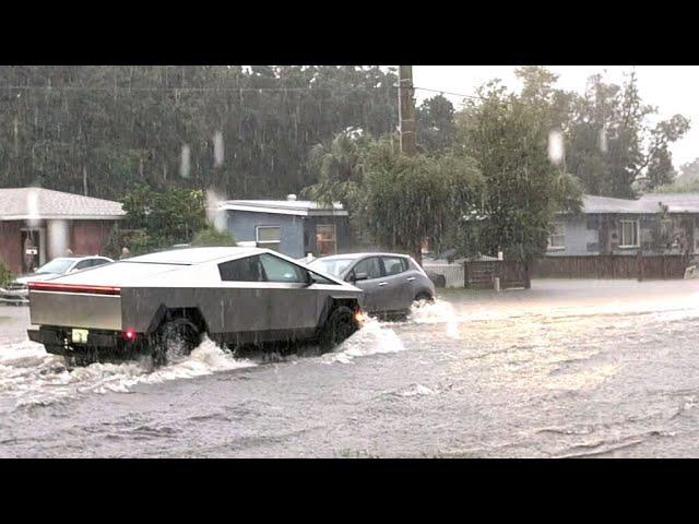 Shocking! Look what happens to electric vehicles in a hurricane!