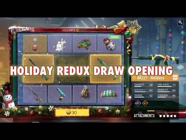 HOLIDAY REDUX LUCKY DRAW OPENING! LEGENDARY DLQ33 AND AK117 - COD Mobile Season 13