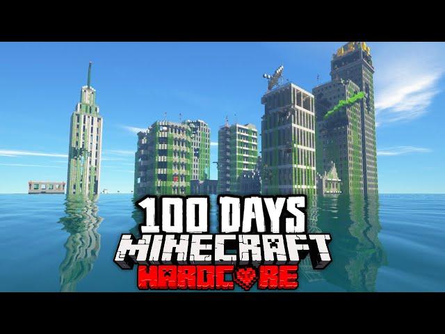 I Survived 100 Days a Flood Apocalypse in Hardcore Minecraft