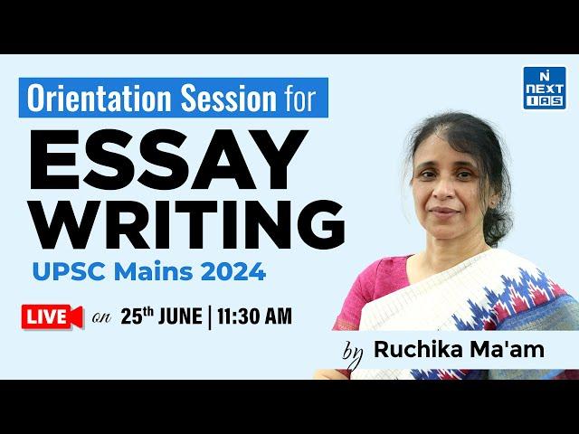 Strategy Session for Essay Writing by Ruchika Ma'am | UPSC Mains 2024