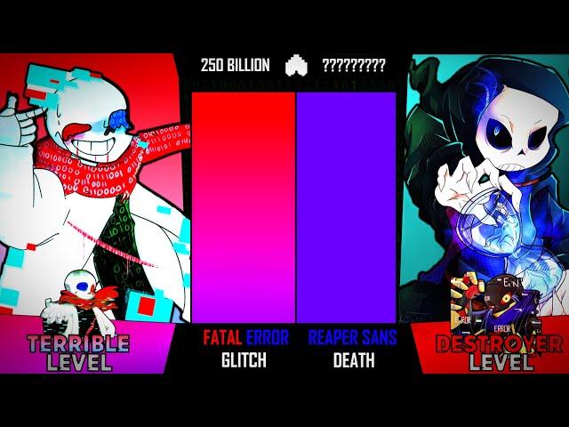 Fatal Error!Sans Vs Reaper!Sans [Power Levels]