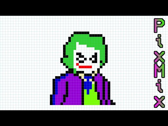 Рисуем по клеточкам милого Джокера Draw a cute Joker on the cells | shorts