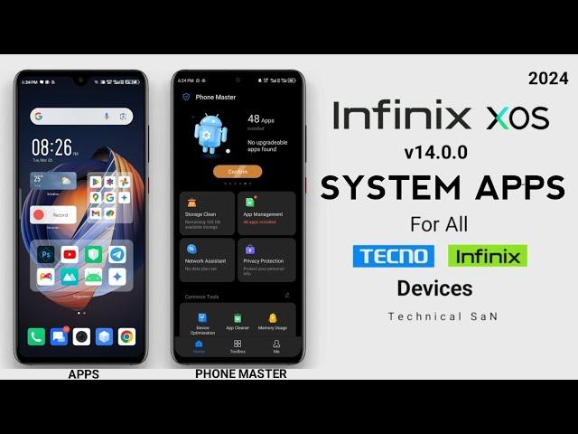 Infinix XOS 14 System Apps update for all infinix and Tecno devices 