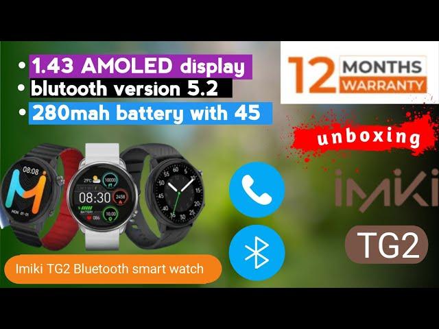 Imiki TG2 Bluetooth Smart Calling Watch|With Super Amoled Display |280mah Battery With 45 Minutes|