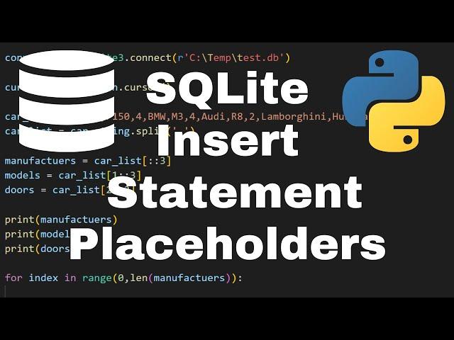 Insert Statements Placeholders SQLite and Python - SQLite Python Tutorial