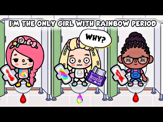 I'm The Only Girl With Rainbow Period 🩸 | Sad Story | Toca Life Story / Toca Boca