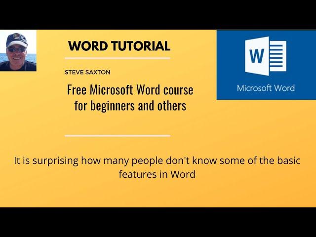 Free Microsoft Word course.  Free Word course