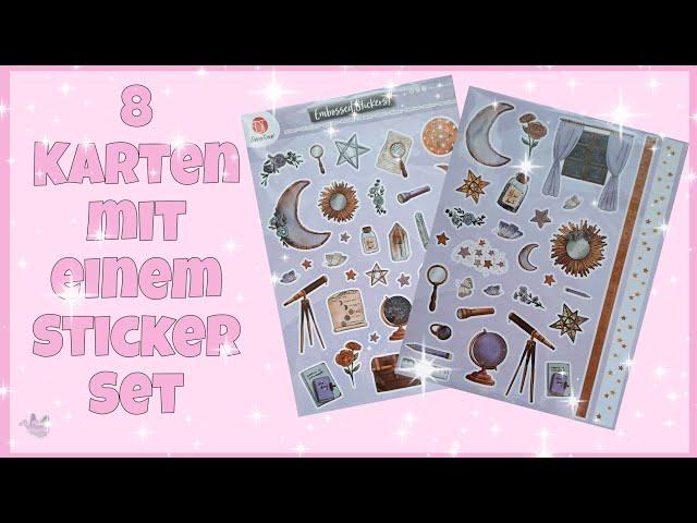   8 Karten mit einem Sticker Set  von Action