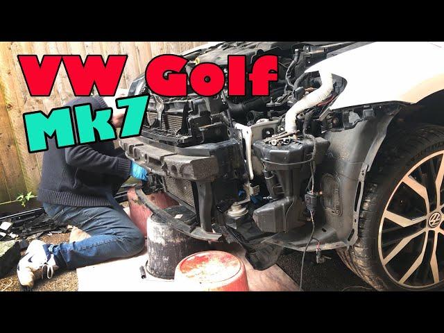 VW Golf 2017 GTD project DIY part 2 adjusting chasis end cap, fitting radiator pack and oil change.