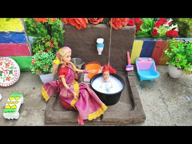 Barbie Doll All Day Routine In Indian Village/Radha Ki Kahani Part -482/Barbie Doll Bedtime Story||