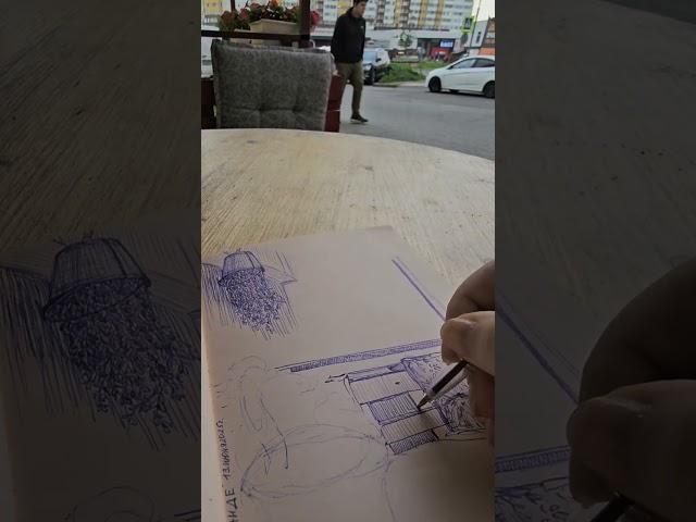 Санкт-Петербург. Дождь. Кафе с верандой #relaxing #rainsounds #drawing #saintpetersburg