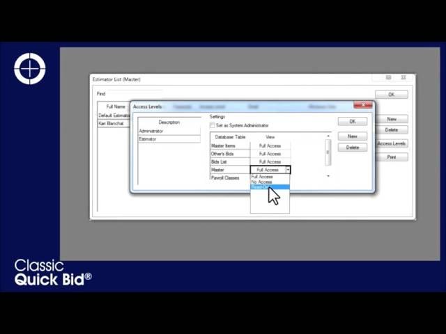 Quick Bid : Master Database – Estimators