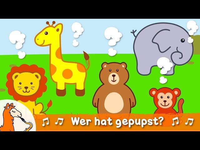 Uups, welches Tier lässt hier den Pups? | Kinderlieder zum Lachen und Mitsingen