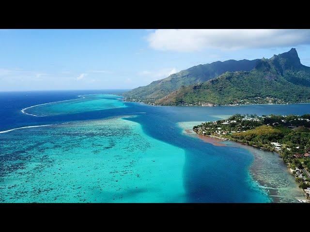 Best of Tahiti: 3 Hours of Scenic Drone Footage with Beach Wave Sounds