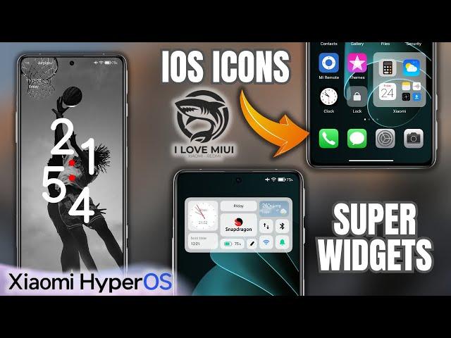 Custom Theme With HyperOS Lock Screen And iOS iCons Pack On Xiaomi Devices | I Love Miui