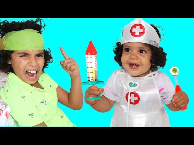 Doctor Baby Amira Pretend Play Checkup Sami| Funny Kids Video