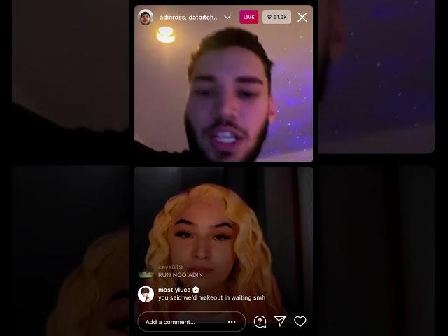 Adin Ross Gets trolled by datbitchbarbiee Instagram Live