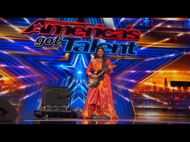 ONLY 10-Years-Old: Maya Neelakantan Shreds "Last Resort" on Electric Guitar | AGT 2024