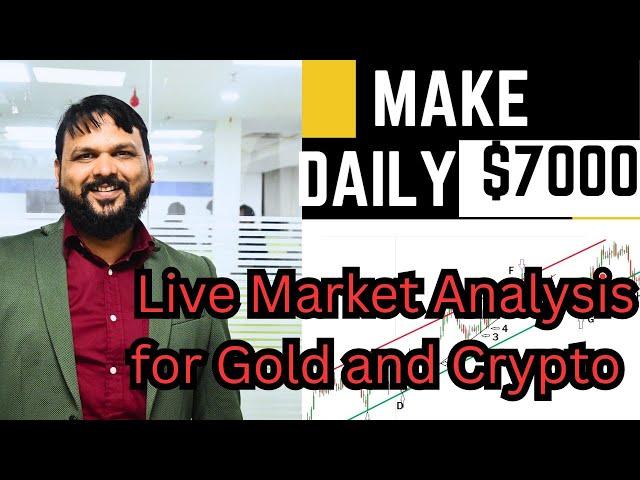 Live trading forex Gold and Crypto || ELLIOTT WAVE BY ARIF KHAN || 6-PM 18/06/25 #best #trading