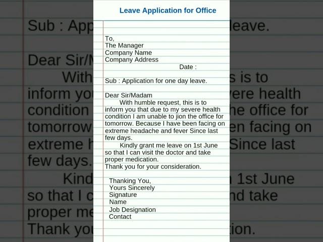 Leave Application for Office #application #leave #shots