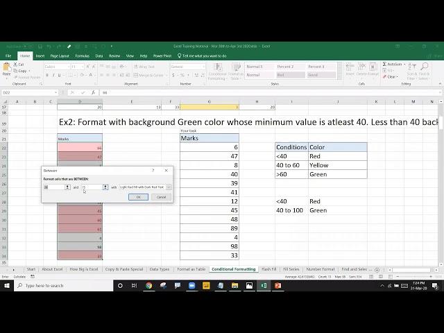 Excel Tutorial | Adv Excel Training Conditional Formatting | Flash Fill | Basics of Excel DataSkills