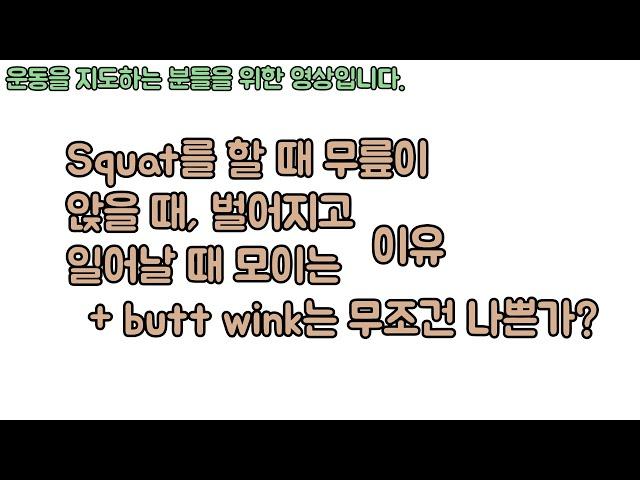 스쿼트 시, 무릎이 앉을 때 벌어지고, 일어날 때 모이는 이유와 butt wink는 정말 나쁜가?