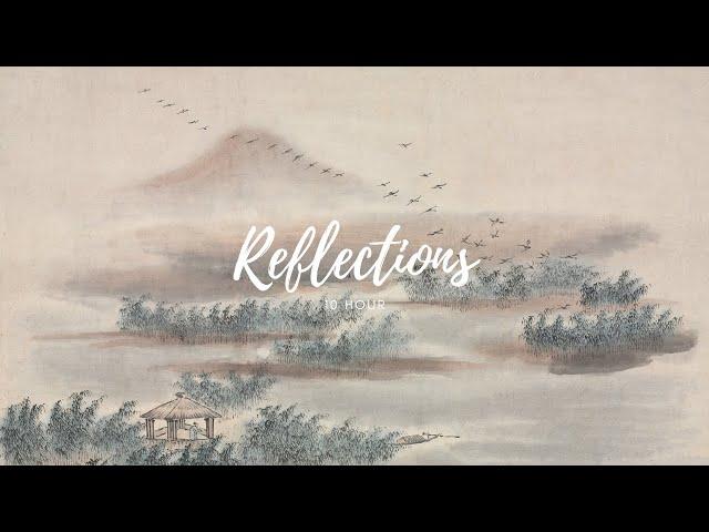 Toshifumi Hinata - Reflections • 10 Hours w/ Rain & Fireplace • Relaxing Music • Study/Sleep