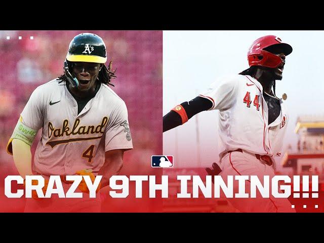 A CRAZY 9th inning between the A's and Reds in Cincinnati!