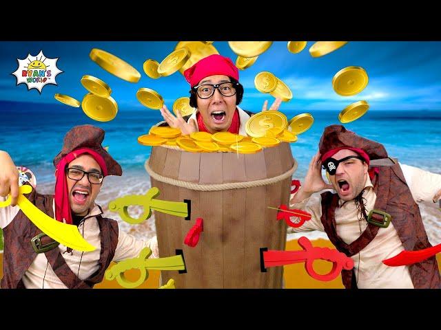 GIANT Pop Up Pirate Challenge! ️ Can We Steal the Pirate's Treasure?!